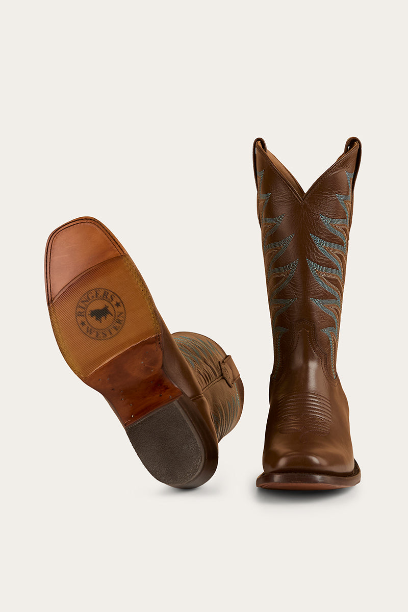 Ringers & Western Longreach Womens Cuban Heel Boot Tan - 519250104 | Blue Heeler Boots