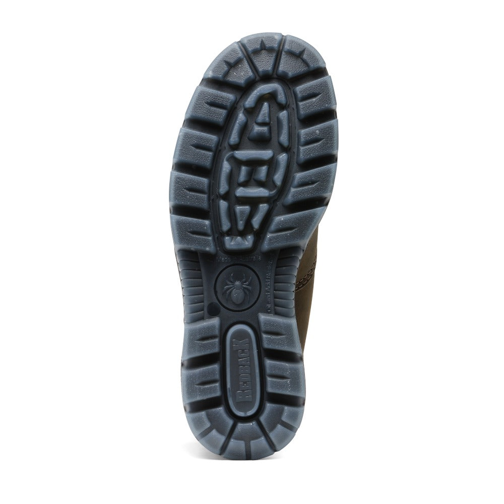 Redback Bobcat UBIB Iron Bark elastic sided soft toe boot - outsole tread detail