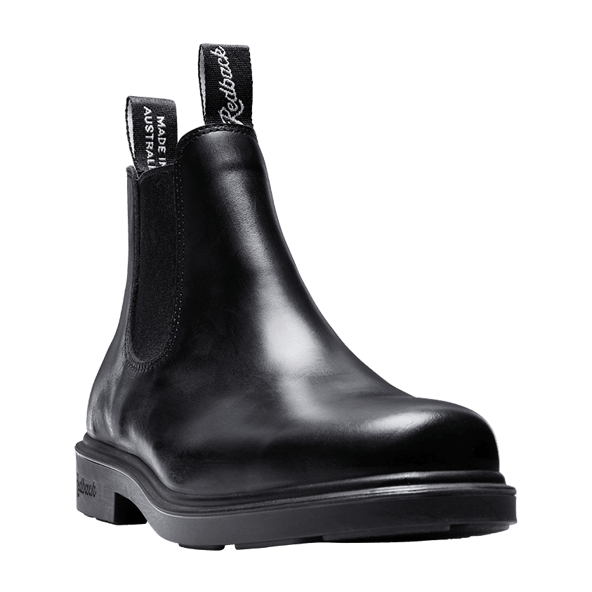 Redback Muster Elastic Sided Soft Toe Boot Black Giovani - detail view