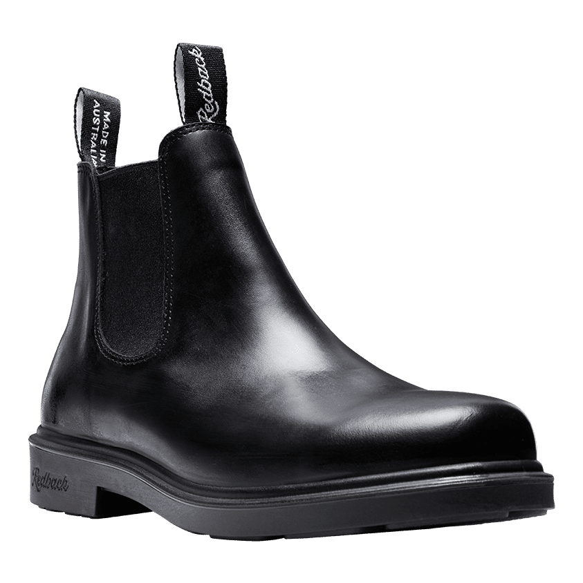 Redback Muster Elastic Sided Soft Toe Boot Black Giovani - sole view