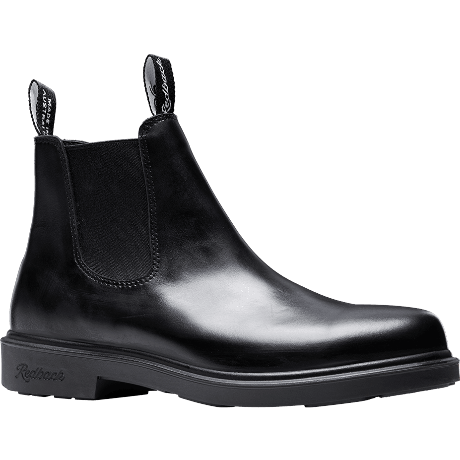 Redback Muster Elastic Sided Soft Toe Boot Black Giovani - side view