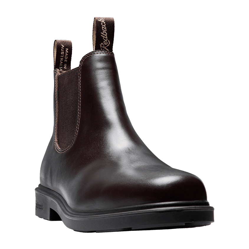Redback Muster Elastic Sided Soft Toe Boot Mahogany Giovani - detail view