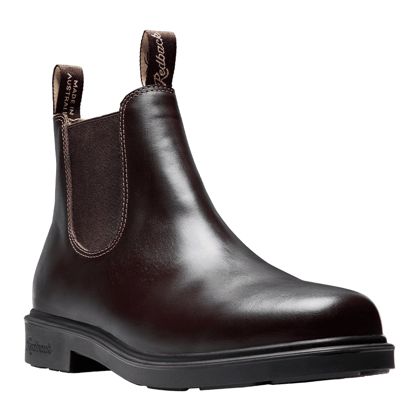Redback Muster Elastic Sided Soft Toe Boot Mahogany Giovani - sole view