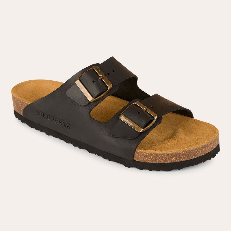 Ringers & Western Ashford - Leather Cork Sandal, Black | Blue Heeler Boots