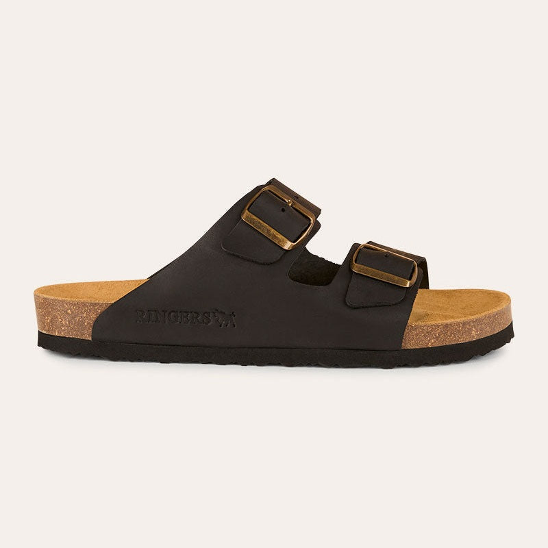 Ringers & Western Ashford - Leather Cork Sandal, Black | Blue Heeler Boots