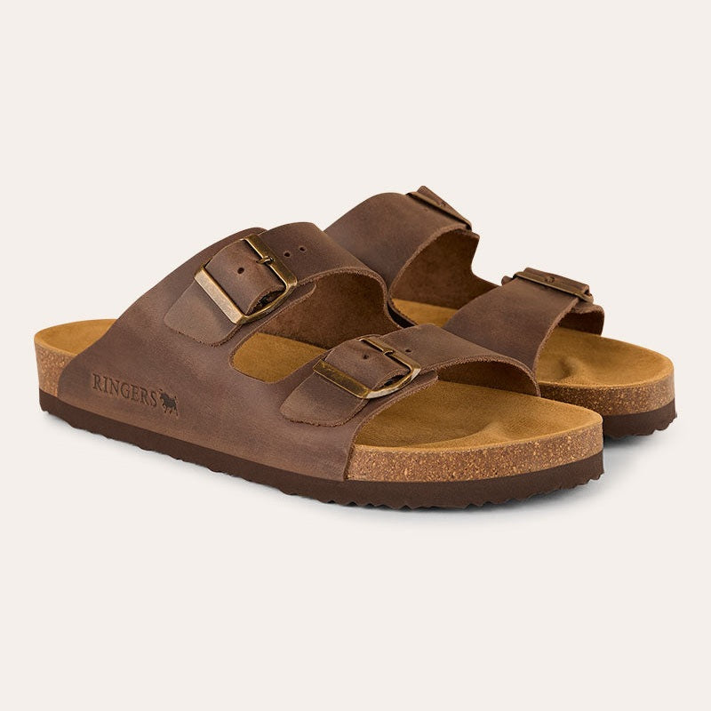 Ringers & Western Ashford - Leather Cork Sandal, Tobacco | Blue Heeler Boots