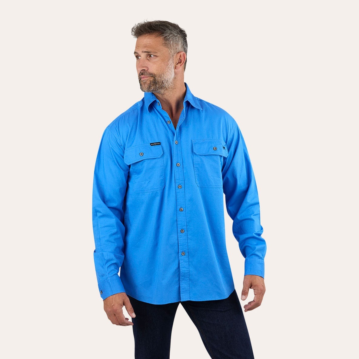 Ringers Western King River Full Button Work Shirt Blue - 171110001 | Blue Heeler Boots