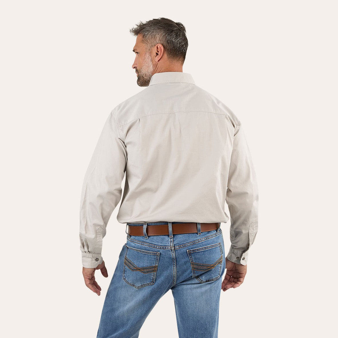 Ringers Western King River Full Button Work Shirt Beige - 171110001 | Blue Heeler Boots