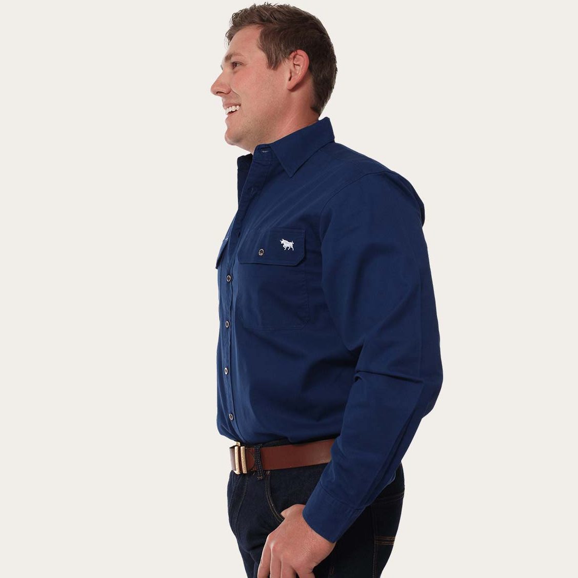 Ringers Western King River Full Button Work Shirt Navy - 171110001 | Blue Heeler Boots