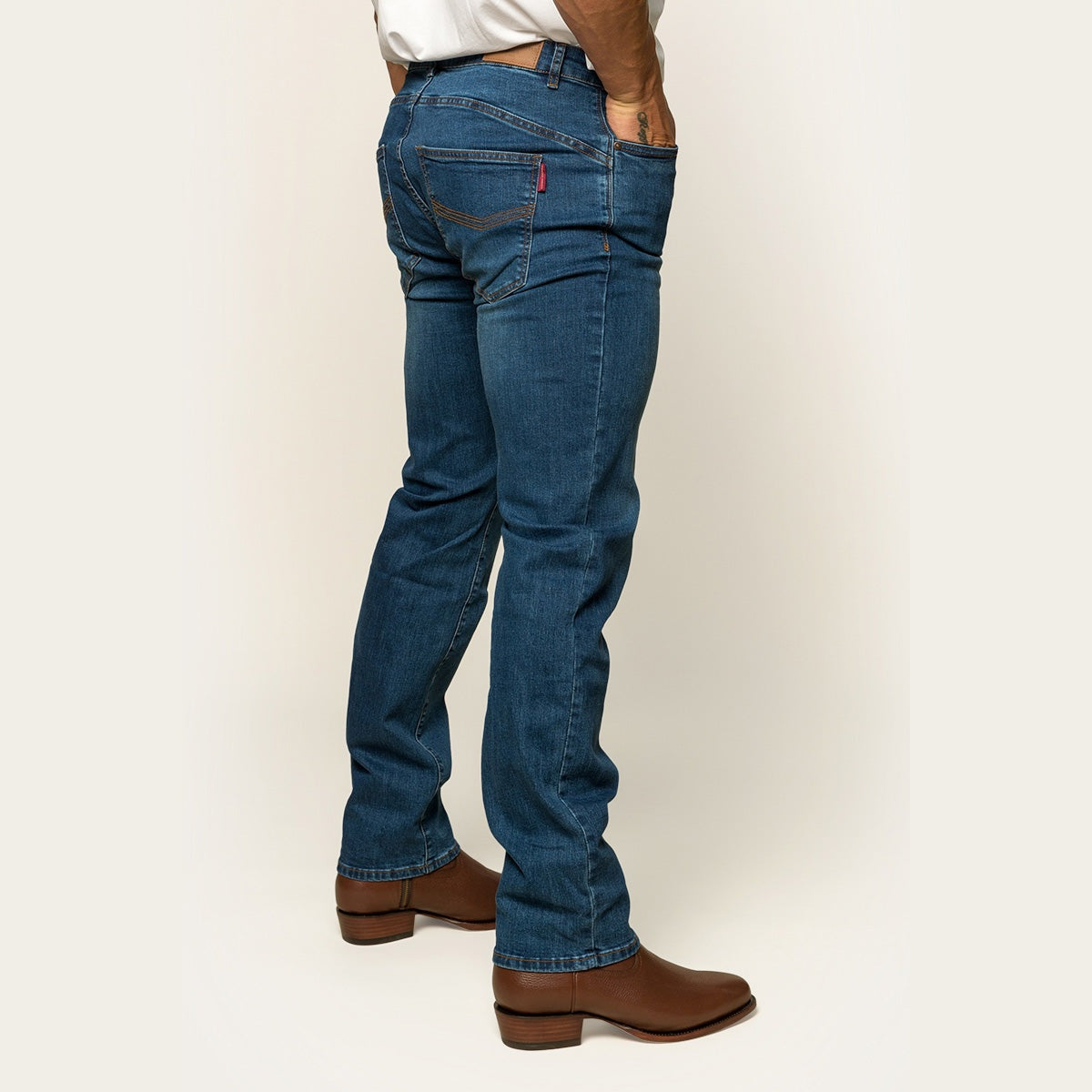Ringers & Western Mitchell Mens Straight Leg Jeans Mid-Blue - 117108003 | Blue Heeler Boots