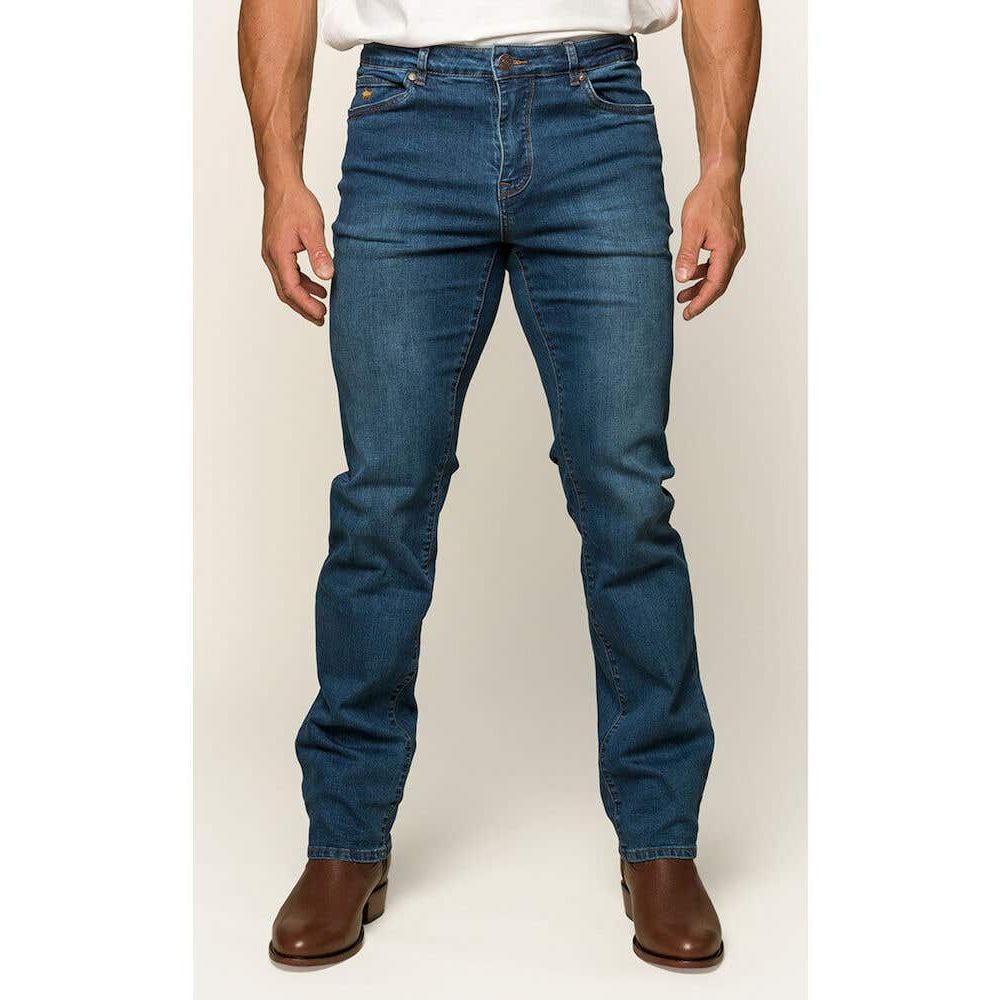 Ringers & Western Mitchell Mens Straight Leg Jeans Mid-Blue - 117108003 | Blue Heeler Boots