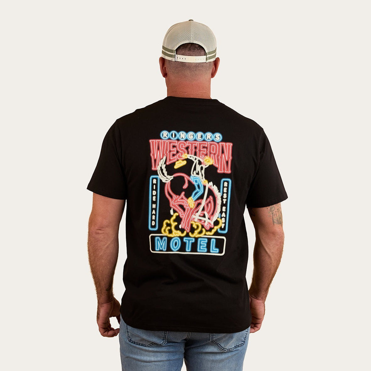 Ringers & Western Ride Hard Mens Loose Fit T-Shirt - 124066RW | Blue Heeler Boots