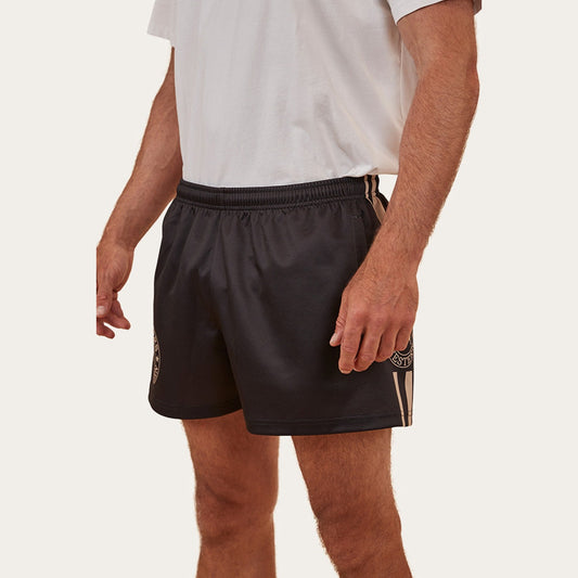 Ringers & Western Ringers Mens Footy Short - Black - 123049RW | Blue Heeler Boots