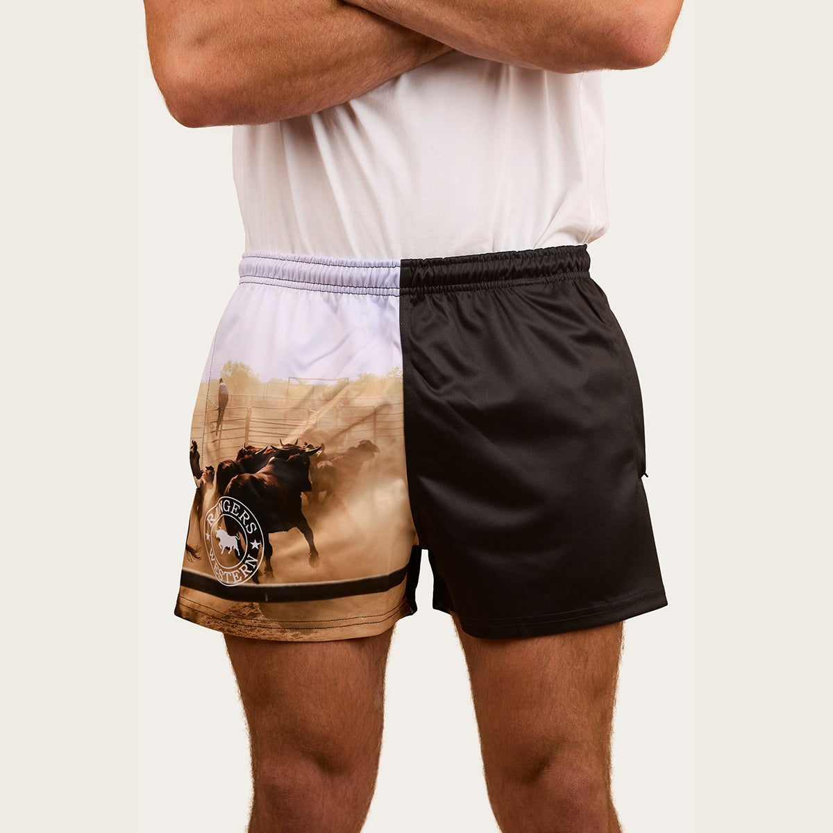 Ringers & Western Ringers Mens Footy Short - Multi - 123049RW | Blue Heeler Boots