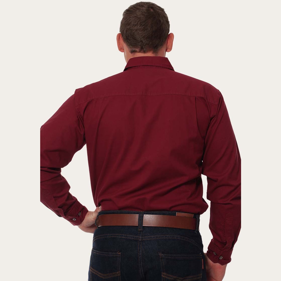 Ringers Western King River Full Button Work Shirt Burgundy - 171110001 | Blue Heeler Boots