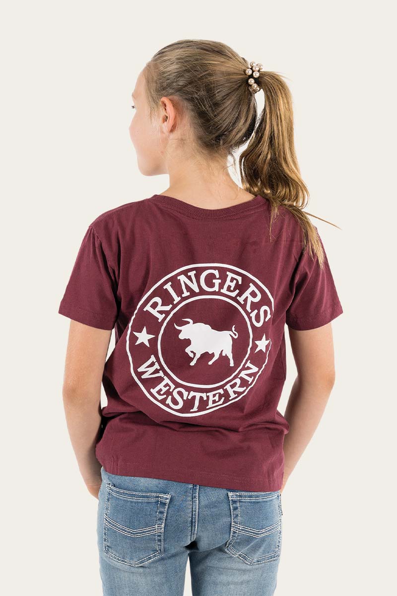 Ringers & Western Signature Bull Kids Classic T Burgundy/White - 320004RW | Blue Heeler Boots