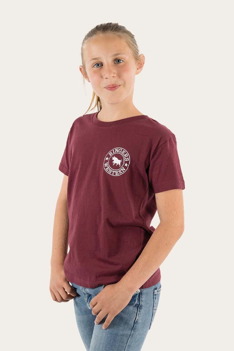 Ringers & Western Signature Bull Kids Classic T Burgundy/White - 320004RW | Blue Heeler Boots