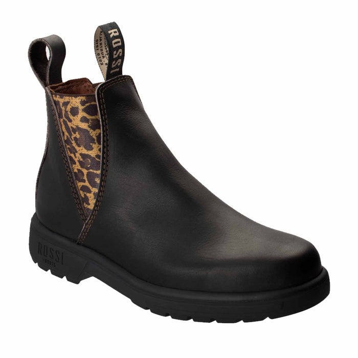 Rossi Endura Women's Leopard Elastic Side Boot R343 | Blue Heeler Boots
