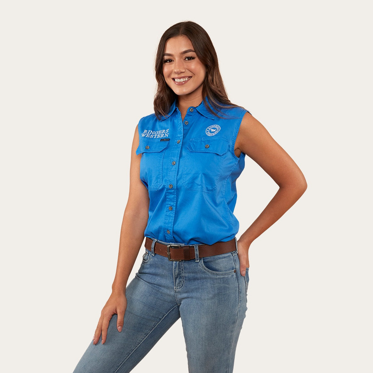 Signature Jillaroo Womens Sleeveless Work Shirt - 220210991 | Blue Heeler Boots