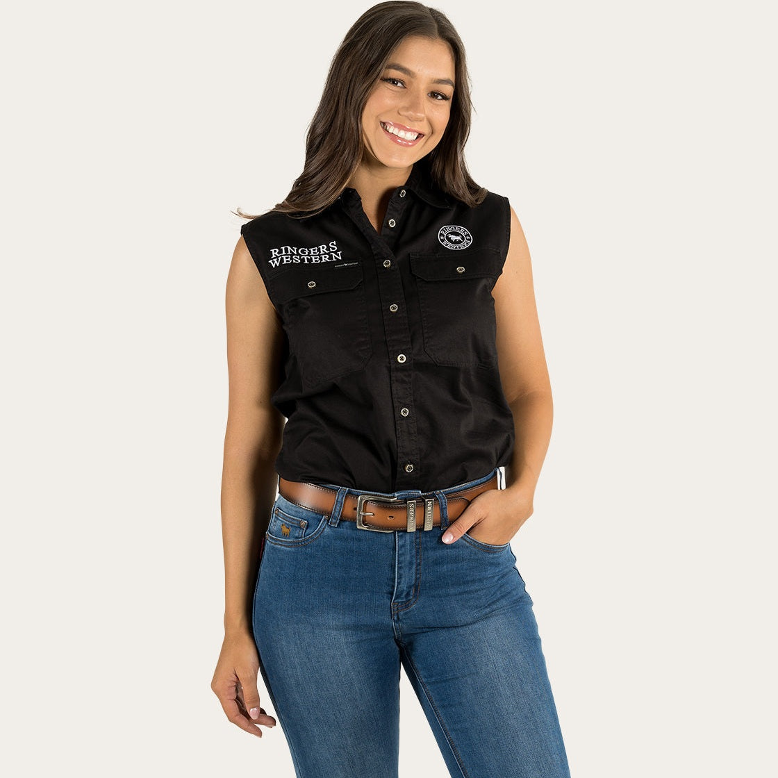 Signature Jillaroo Womens Sleeveless Work Shirt - 220210991 | Blue Heeler Boots