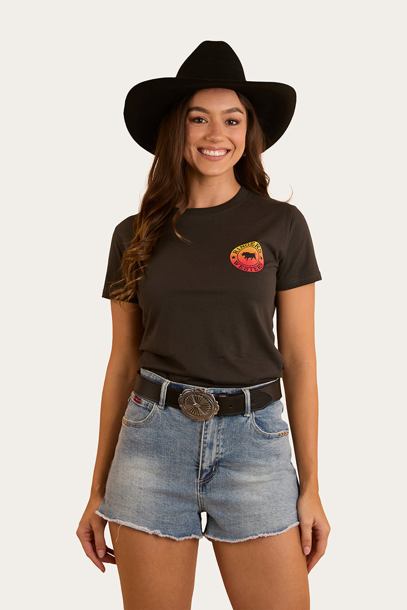 Ringers & Western Signature Bull Womens Classic Fit T Charcoal Fade - 220016RW | Blue Heeler Boots