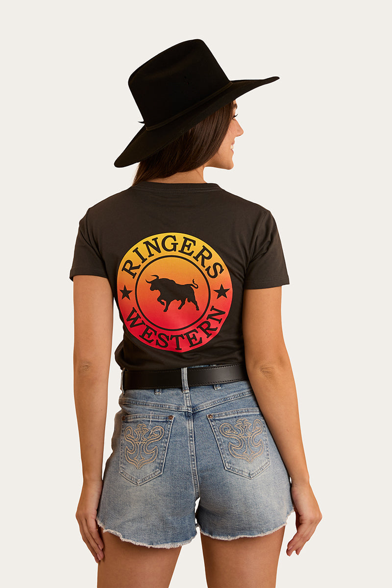 Ringers & Western Signature Bull Womens Classic Fit T Charcoal Fade - 220016RW | Blue Heeler Boots