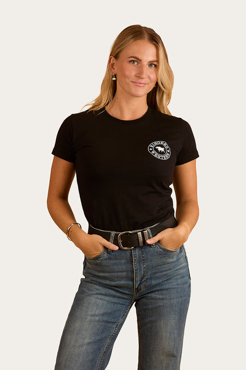 Ringers & Western Signature Bull Womens Classic Fit T Black/White - 220016RW | Blue Heeler Boots