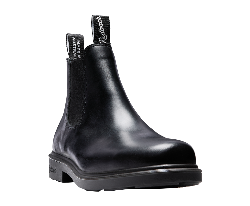 Redback Muster Elastic Sided Soft Toe Boot Black Giovani - detail view