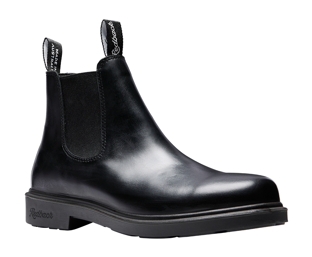 Redback Muster Elastic Sided Soft Toe Boot Black Giovani - inner lining view