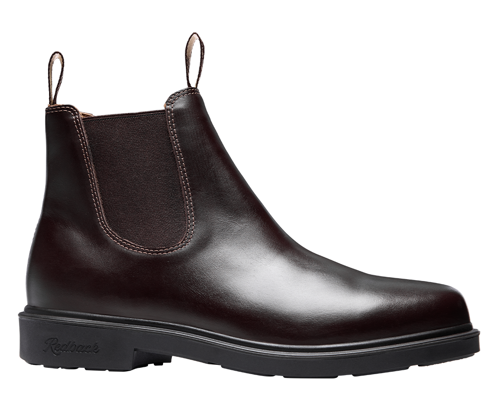 Redback Muster Elastic Sided Soft Toe Boot Mahogany Giovani - front view