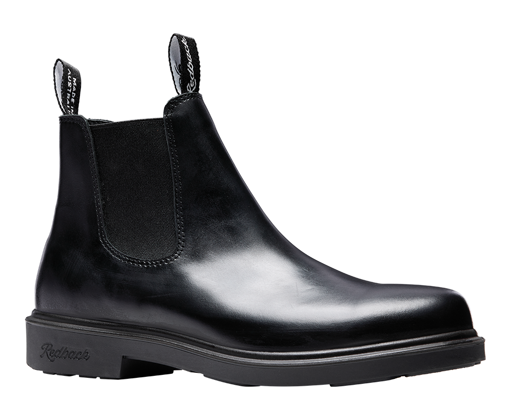Redback Muster Elastic Sided Soft Toe Boot Black Giovani - side view