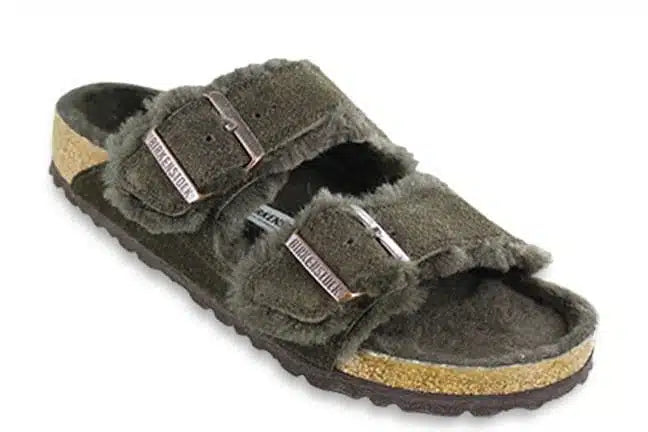 Birkenstock Arizona Shearling Mocca Suede Leather/Shearling Regular - 1020566 | Blue Heeler Boots