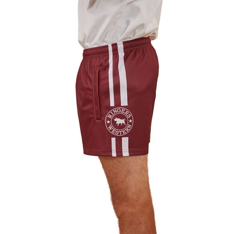 Ringers & Western Ringers Mens Footy Short - Burgundy - 123049RW | Blue Heeler Boots