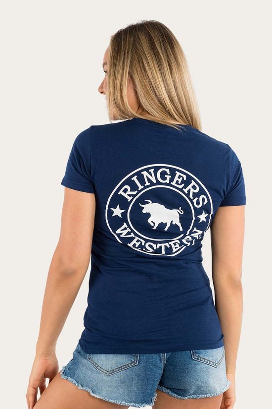 Ringers & Western Signature Bull Womens Classic Fit T Navy/White - 220016RW | Blue Heeler Boots