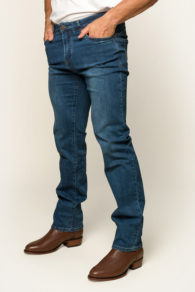 Ringers & Western Mitchell Mens Straight Leg Jeans Mid-Blue - 117108003 | Blue Heeler Boots